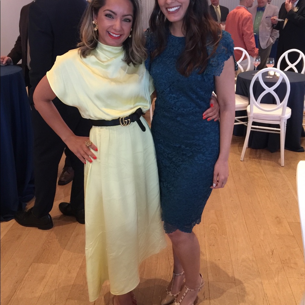 & Other Stories Asymmetrical Satin Dress (Yellow)